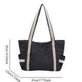 Vintage Canvas Lace Shoulder Bag – Elegant Tote