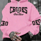 Men's Crooks & Castles Hooded with Iconic Print - Loose Fit Streetwear Hoodie, Slight Stretch Fabric, Machine Washable Winter