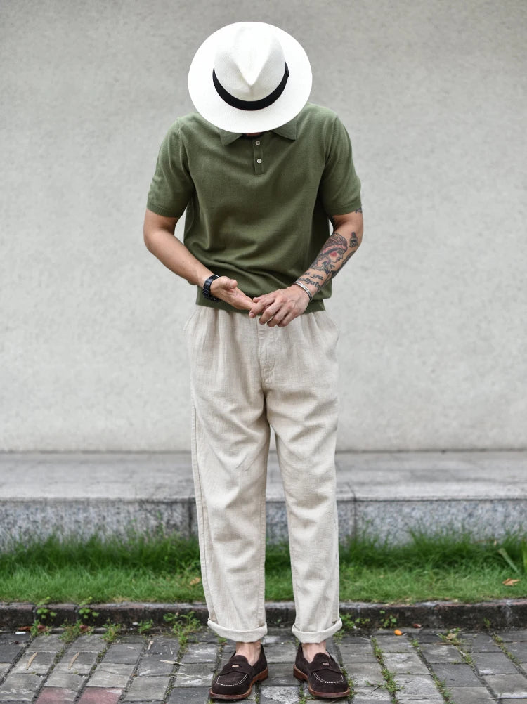 SauceZhan Knit Polo Shirt – Men's Cotton Summer Tee