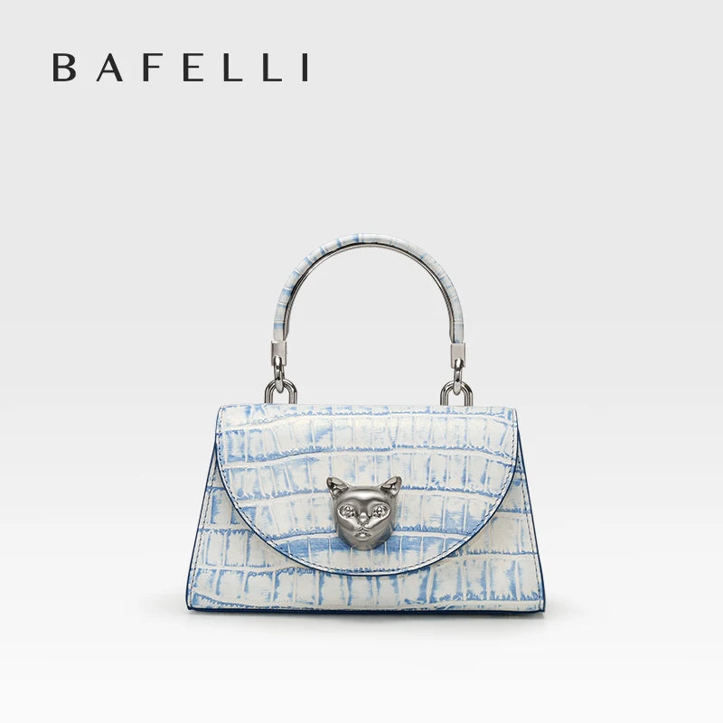 Bafelli Genuine Leather Doctor Bag – Animal Print Handbag