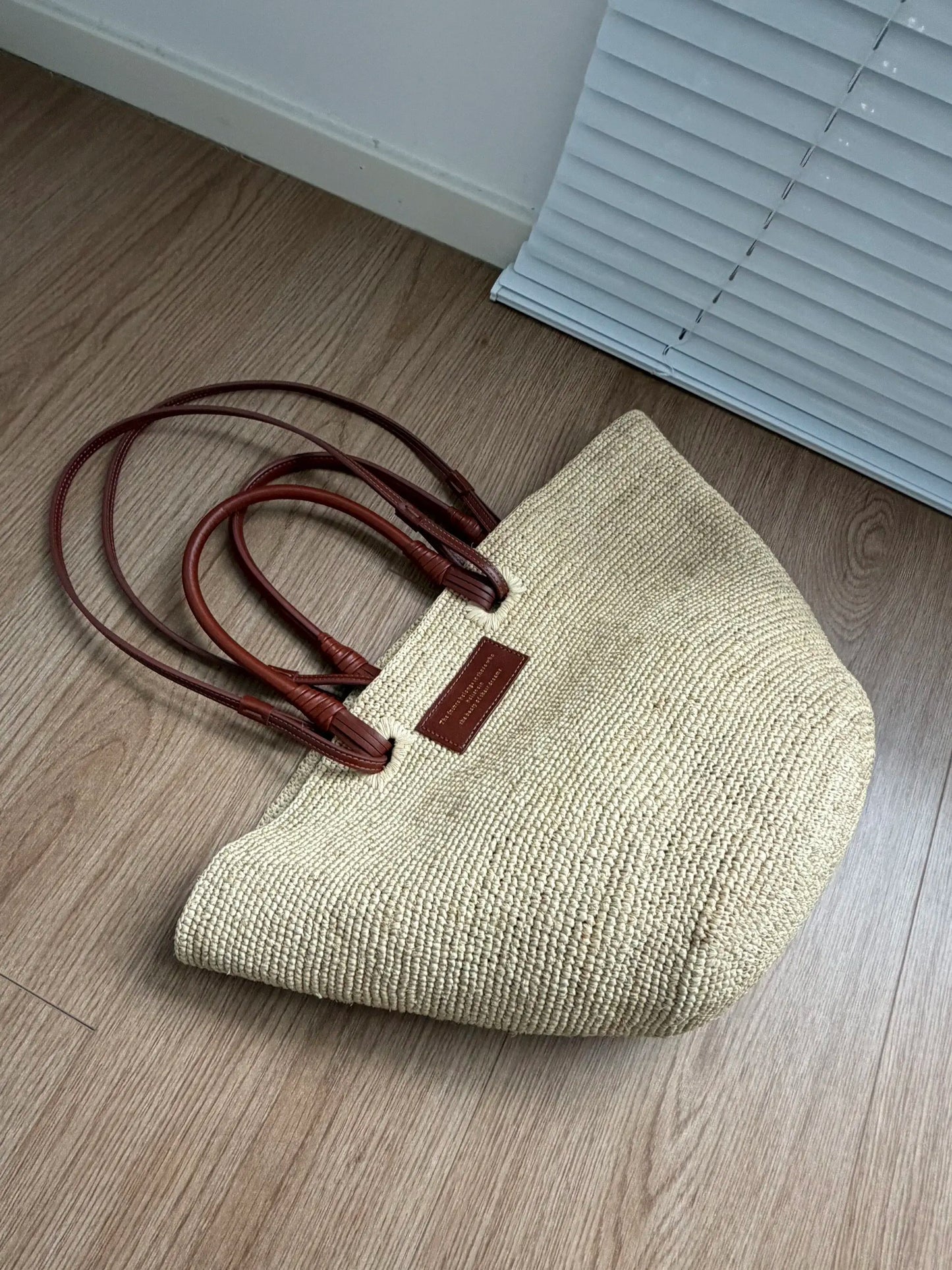 Women's Large Capacity Shoulder Bag Summer Lafite Straw genuine leather Woven Handbag Fashion Female Luxury Designer Beach Bag