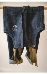Maden Vintage Unisex Denim Overalls – Navy Baggy Fit