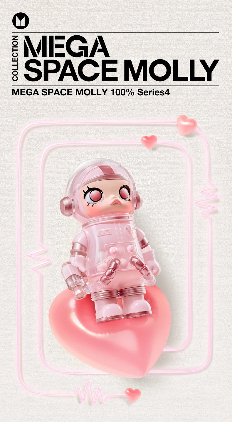 POP MART MEGA SPACE MOLLY 100% Series 4 Blind Box Guess Bag Mystery Box Toys Doll Cute Figure Desktop Ornaments