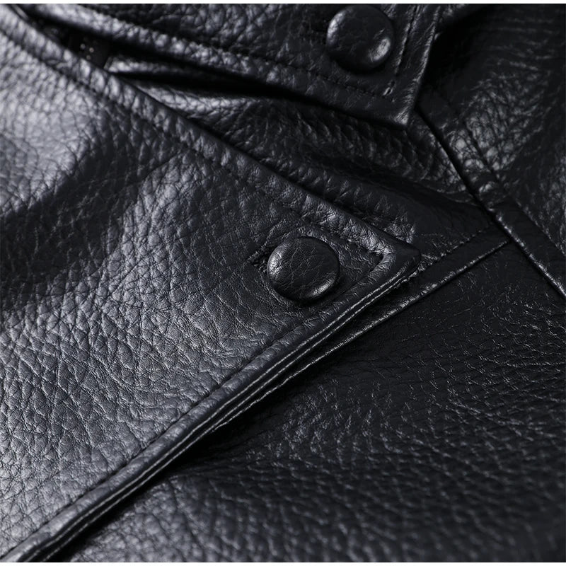 Chic Stand Collar Leather Jacket