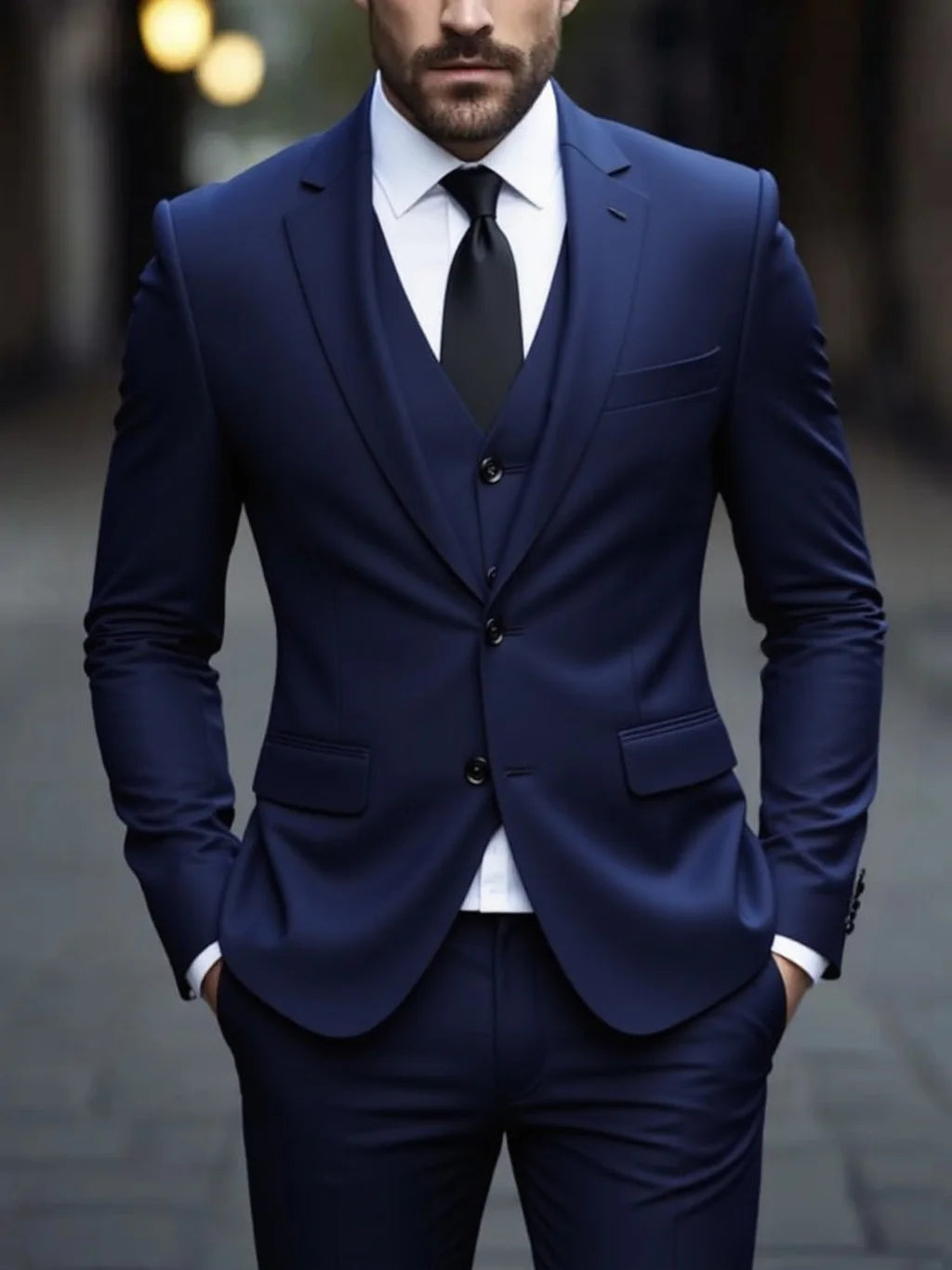 Men’s Classic Three-Piece White Business Suit