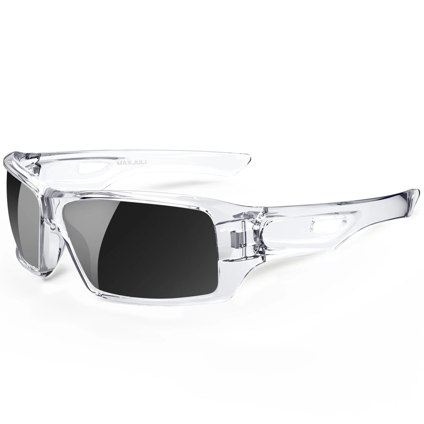 MAXJULI Polarized Sunglasses Wrap Around Sports Sunglasses for Big Wide Heads Men Women UV400 Sun Glasses 8232
