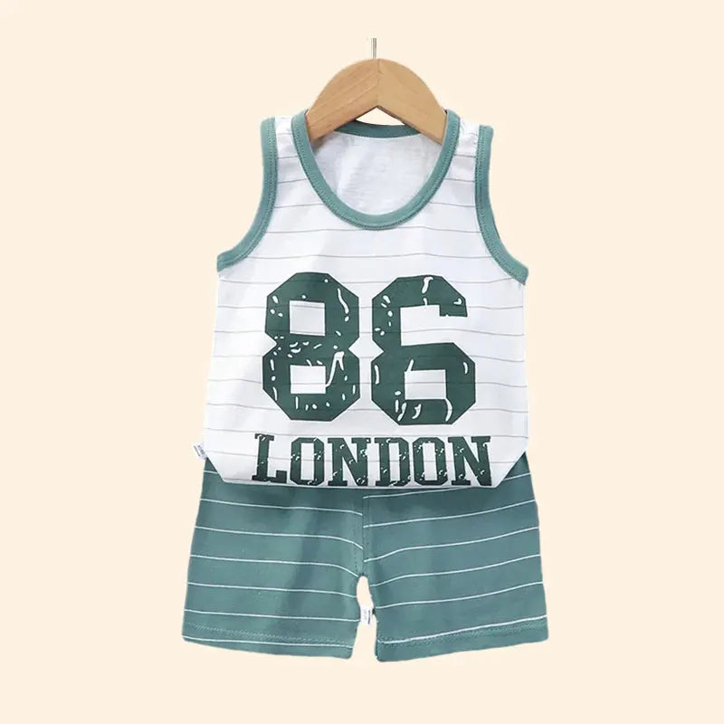 Kids' Cotton Summer Vest & Shorts Set