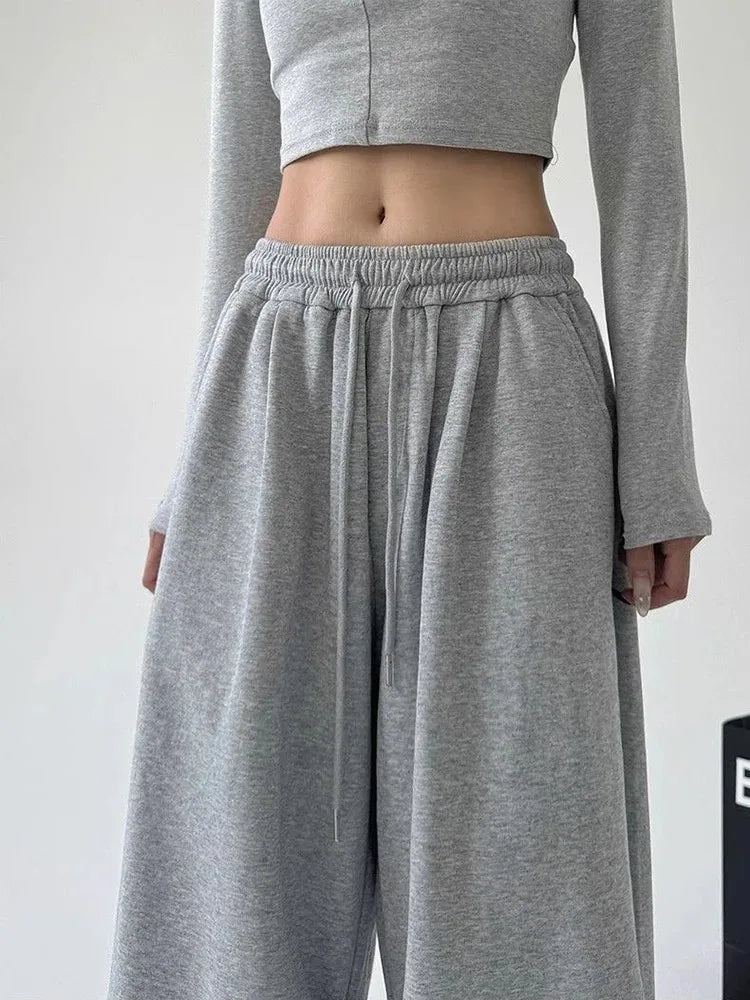 Women's High-Waist Wide-Leg Drawstring Pants