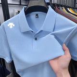 Men's Luxury Cotton Polo | Geometric Print Summer Shirt