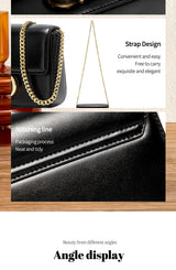 CHCH Women's Chain Bag Summer New Black Shoulder Bag Women's Flip Phone Bag
