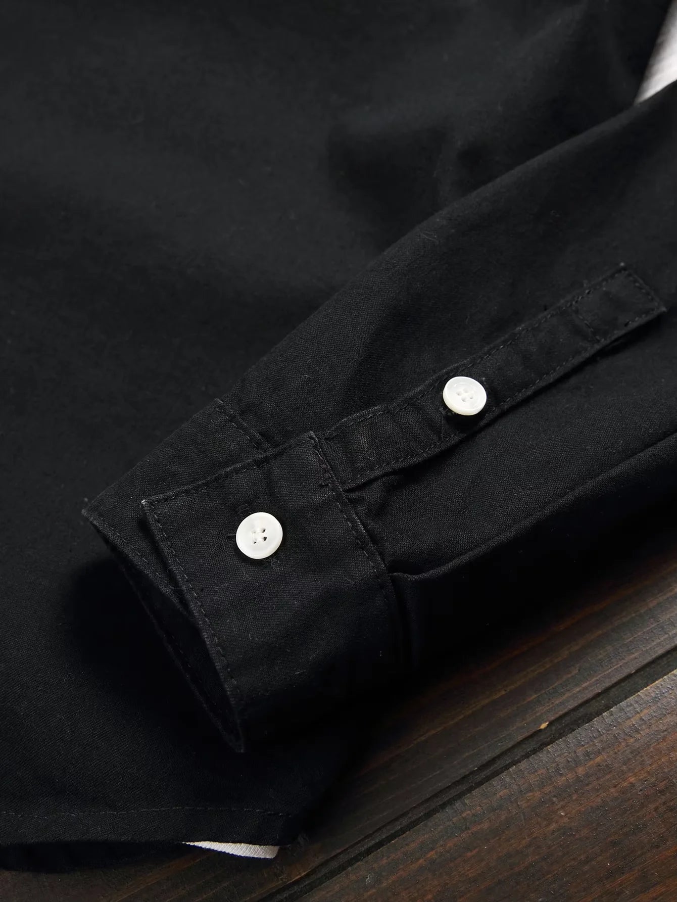 Men's Black Classic Western-Style Long Sleeve Casual Lapel Button Workwear Denim Shirt