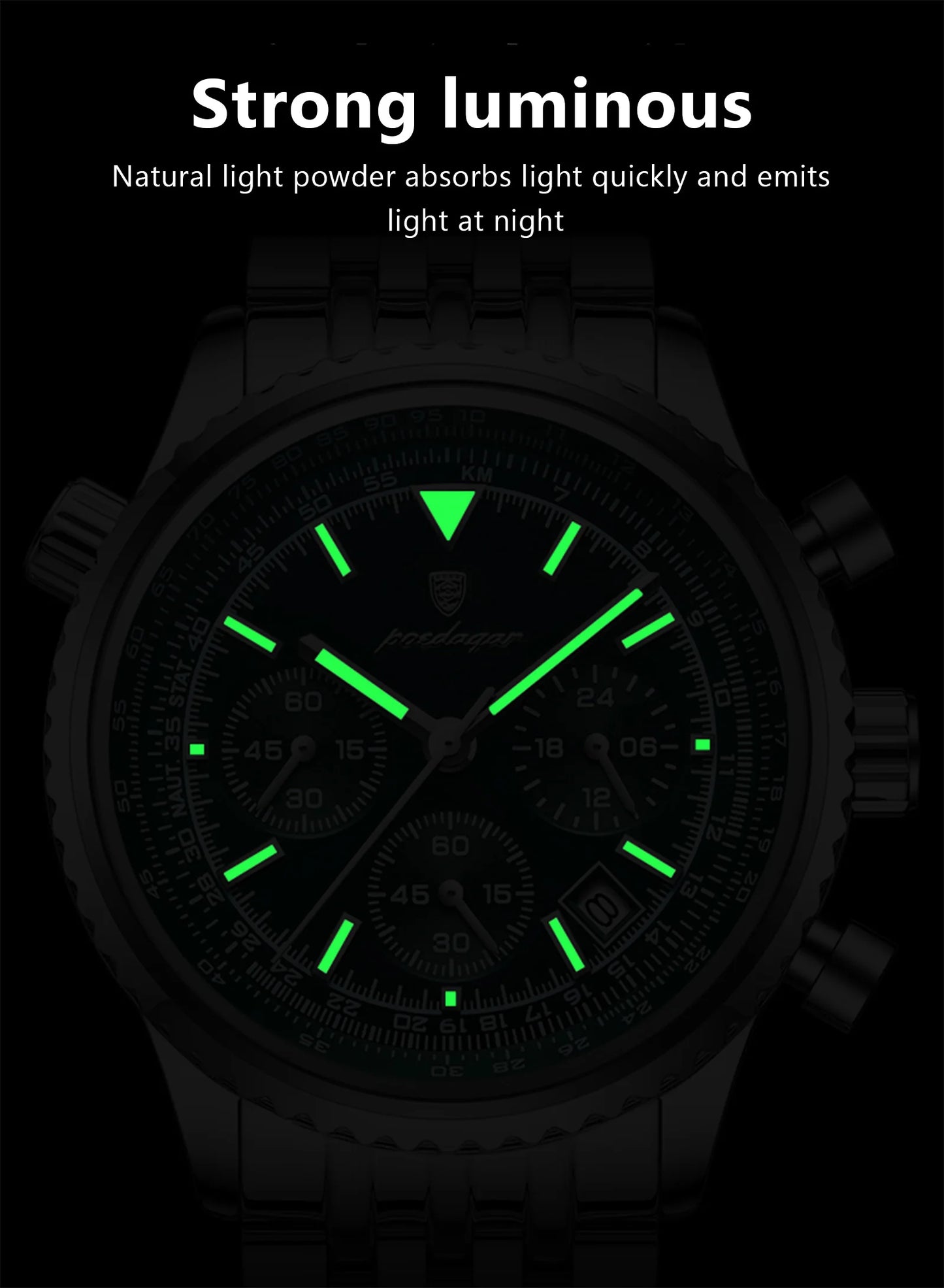 POEDAGAR Men's Luxury Chronograph Wristwatch