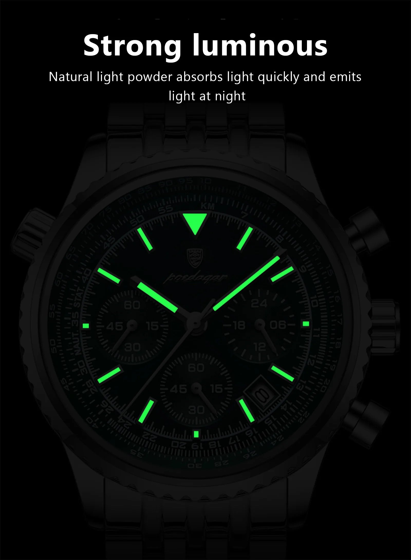 POEDAGAR Men's Luxury Chronograph Wristwatch