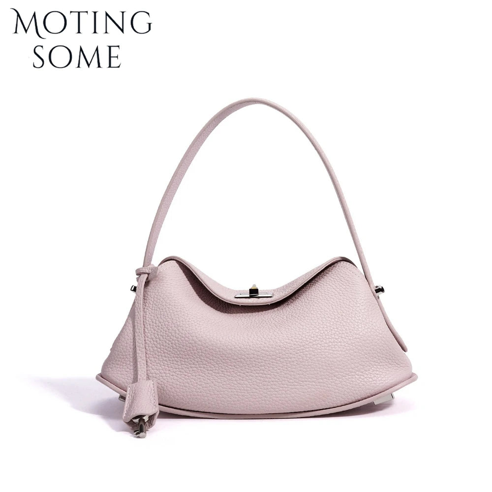 MOTINGSOME Spring Satchel Bag Luxury Designer Woman Genuine Leather Saddle Purse Shoulder Handbag 2026 New in Mini Tote
