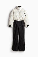 Elegant Faux Fur Hooded Women's Ski Jumpsuit