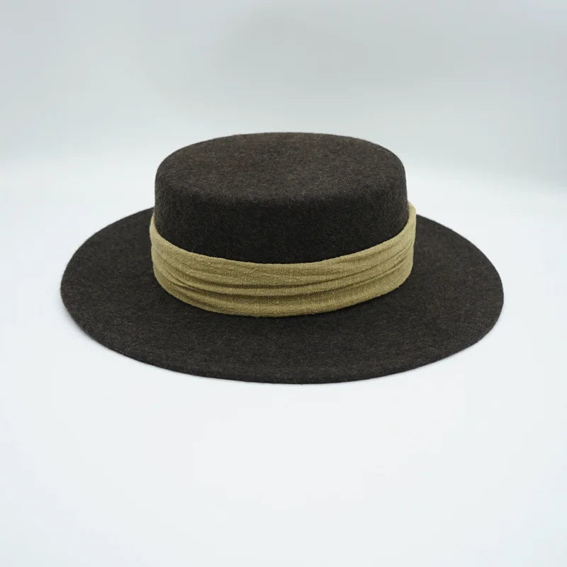 Wool Felt Fedora & Boater Hat – Wide Brim, Unisex