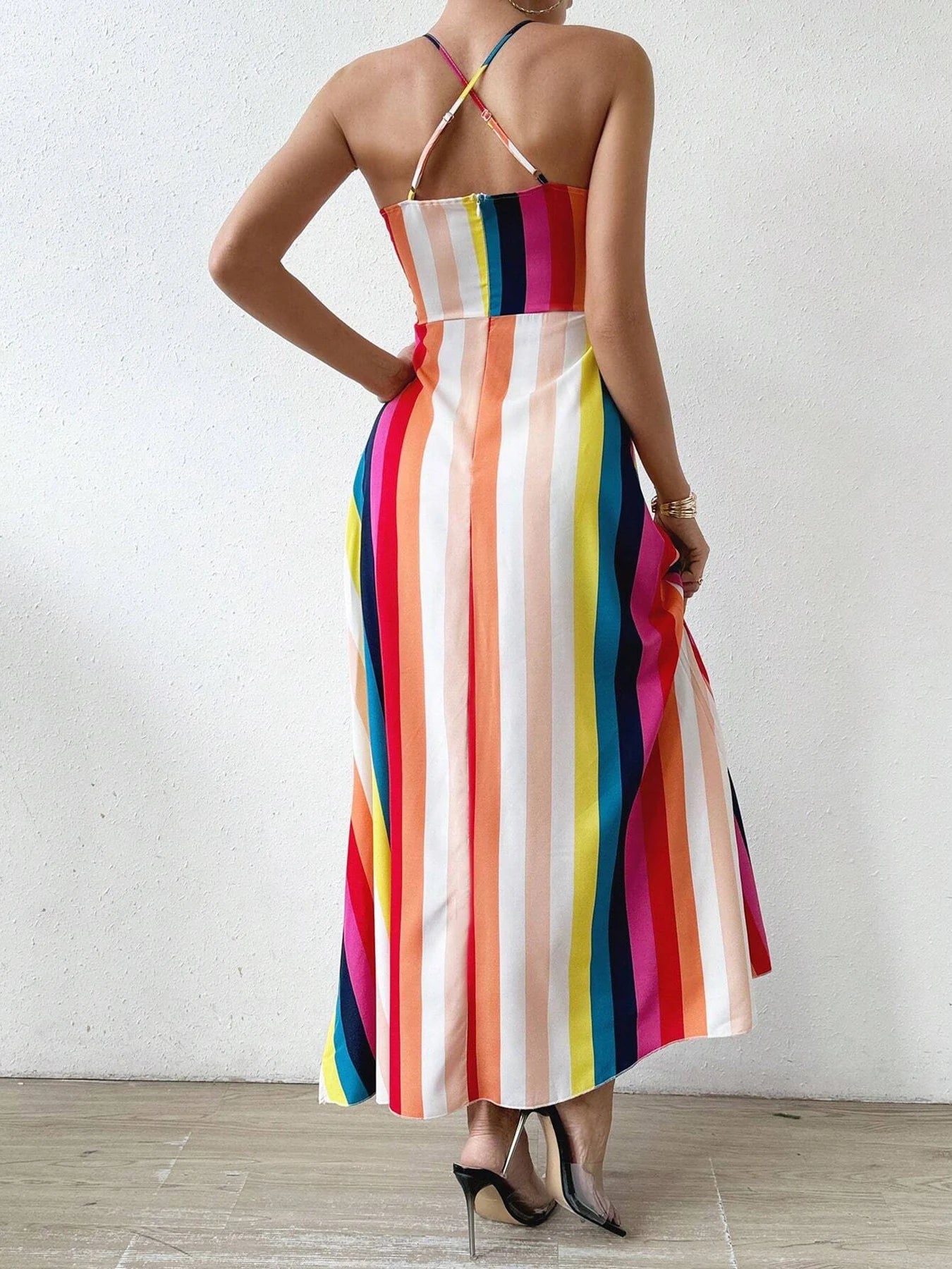 Boho Ethnic Frill Trim Maxi Dress