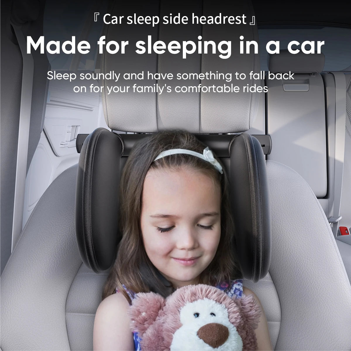 Car Headrest Pillow,Thickened Memory Foam Road Pal Headrest,Neck Support Pillow,180° Adjustable Car Headrest,Travel Car Sleeping