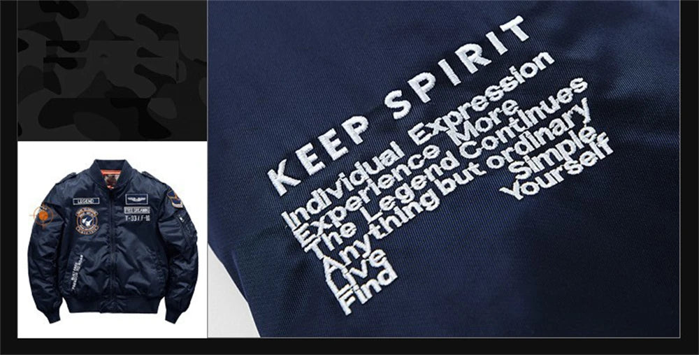 Men's MA-1 Flight Bomber Jacket | Classic Military Cargo Style Coat