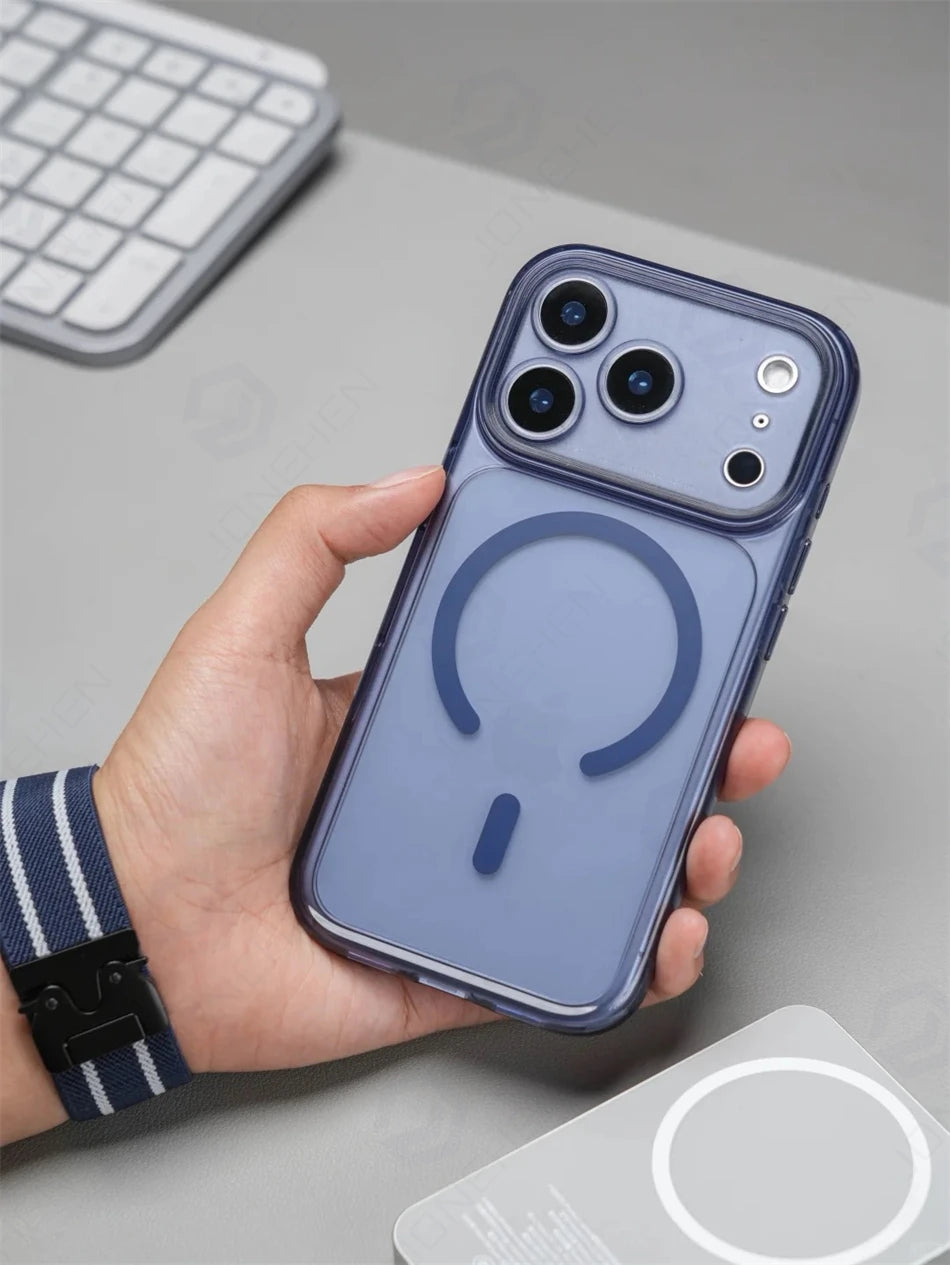 Magnetic Clear iPhone Case with Camera Button