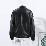 Chic Stand Collar Leather Jacket