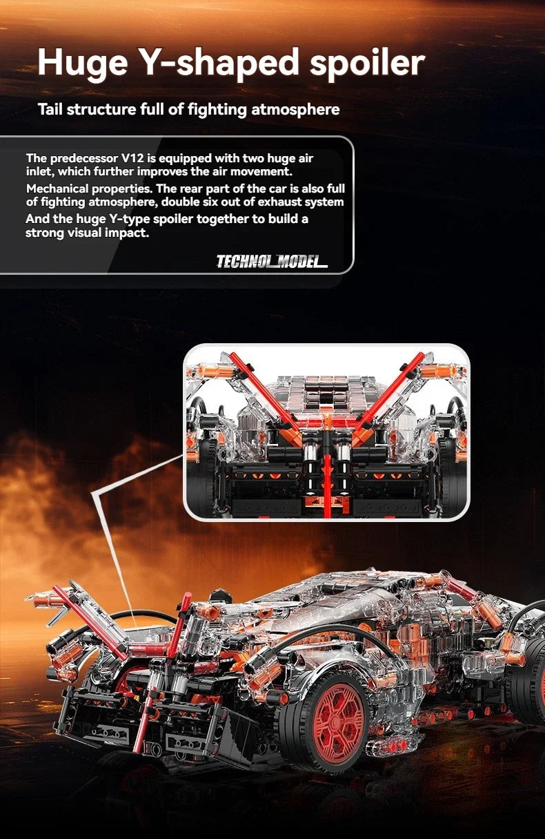 Creative DIY Racing Car Model Building Bricks Kit Advanced MOC Construction Toys for Adults Boys Girls Holiday Gift Idea