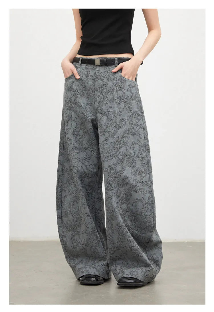 CHIC VEN New Women Jeans Loose Casual High Waist Wide Leg Denim Pants Paisley Female Trousers Spring Autumn 2026