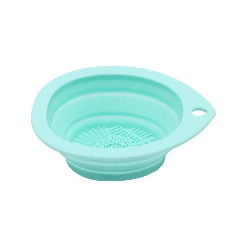 USA-Made Foldable Silicone Makeup Brush Cleaner & Powder Puff Washing Bowl