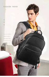 New Brand Genuine Leather Men Backpacks Fashion Real Natural Leather Student Backpack Boy Luxury Computer Laptop Bags