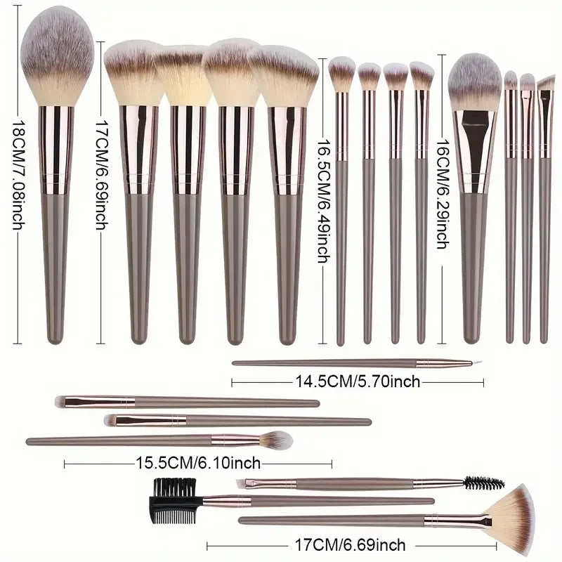 Professional 3-20pc USA-Made Makeup Brush Set - Goat & Synthetic Hair