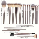 Professional 3-20pc USA-Made Makeup Brush Set - Goat & Synthetic Hair
