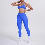 Women 2pcs Patchwork Sport Yoga Suit Training Sleeveless Sport Gym Tops Tummy Control Slimming Booty Leggings Yoga Suit Sports