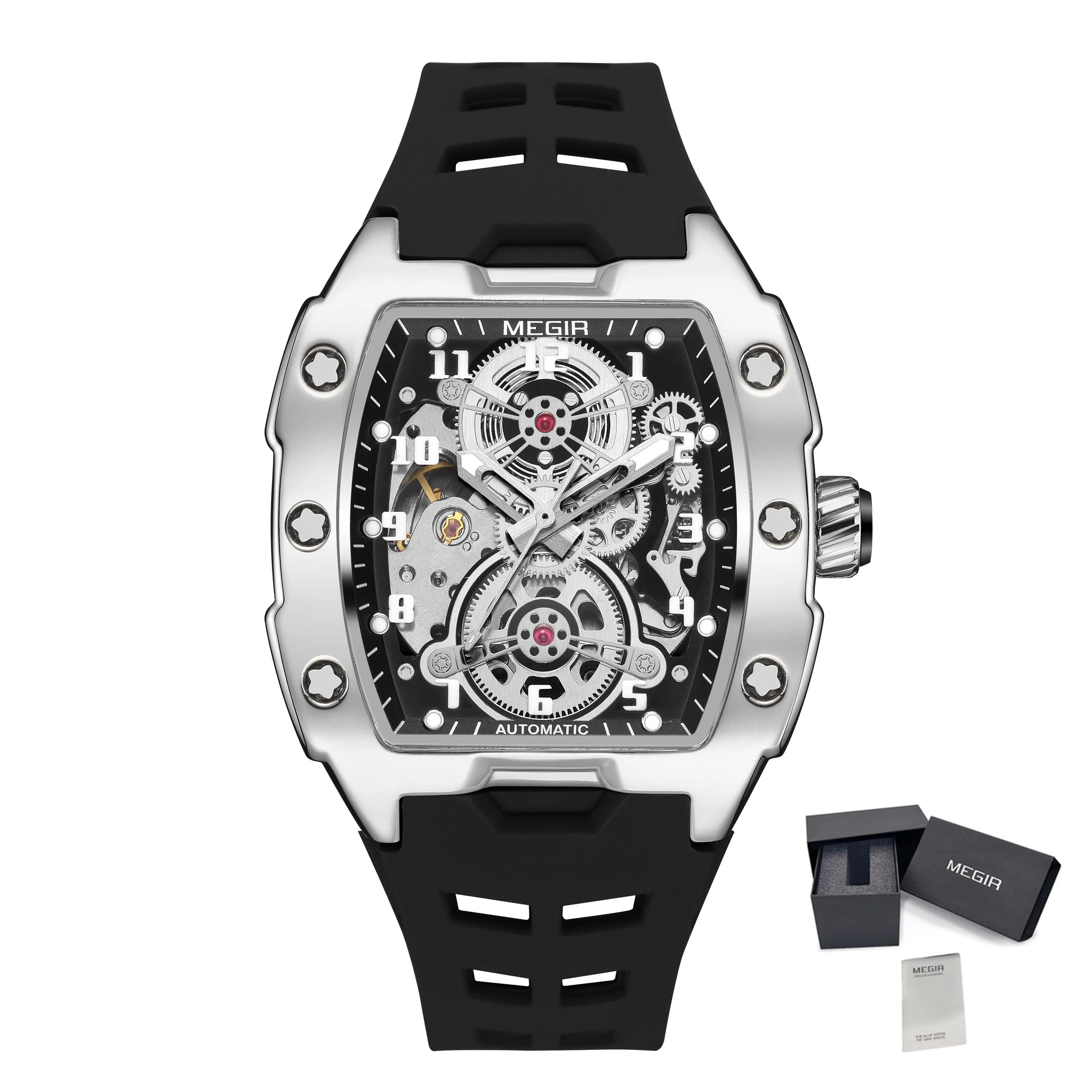 Luxury Automatic Skeleton Watch – Waterproof Silicone Sport Wristwatch