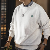 Maden Men's Gray Fleece Crewneck Sweatshirt