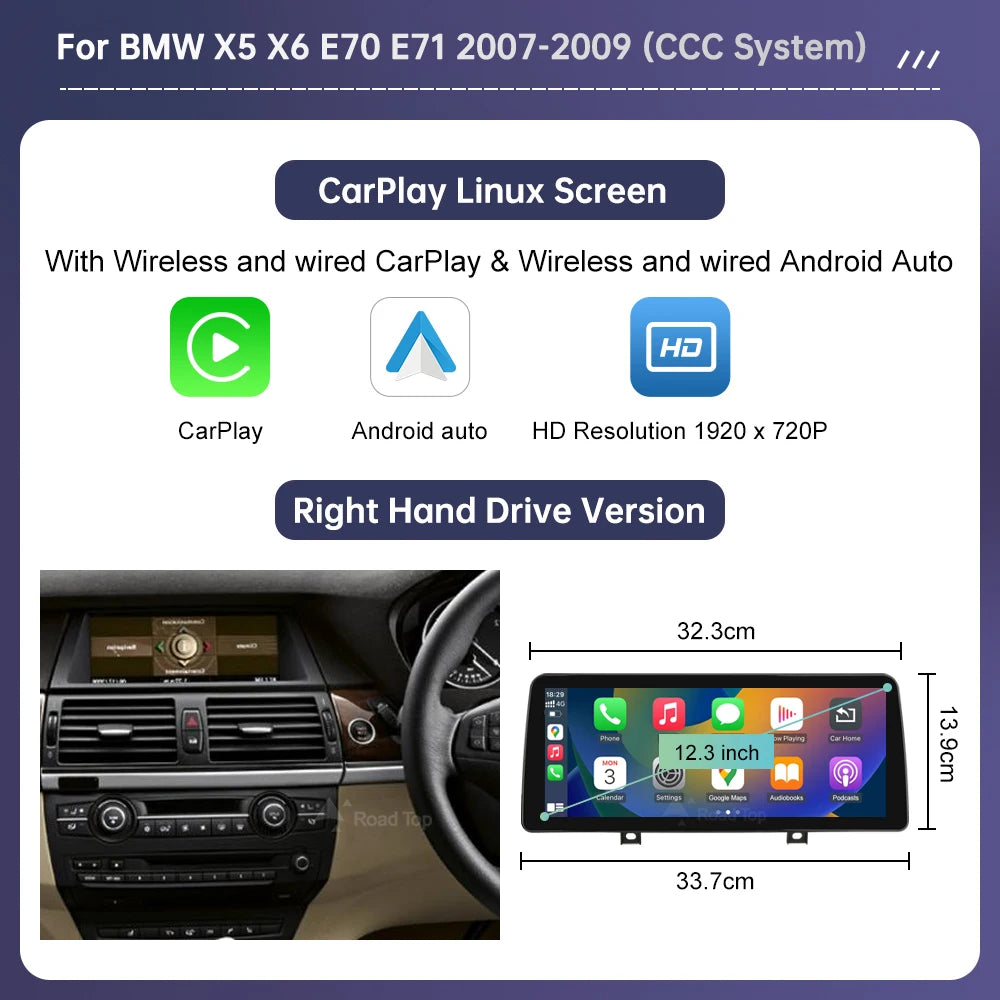 BMW X5 X6 Wireless CarPlay & Android Auto Screen