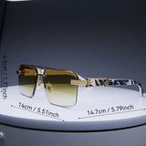 Rimless Rectangle Sunglasses – UV400 Unisex Shades