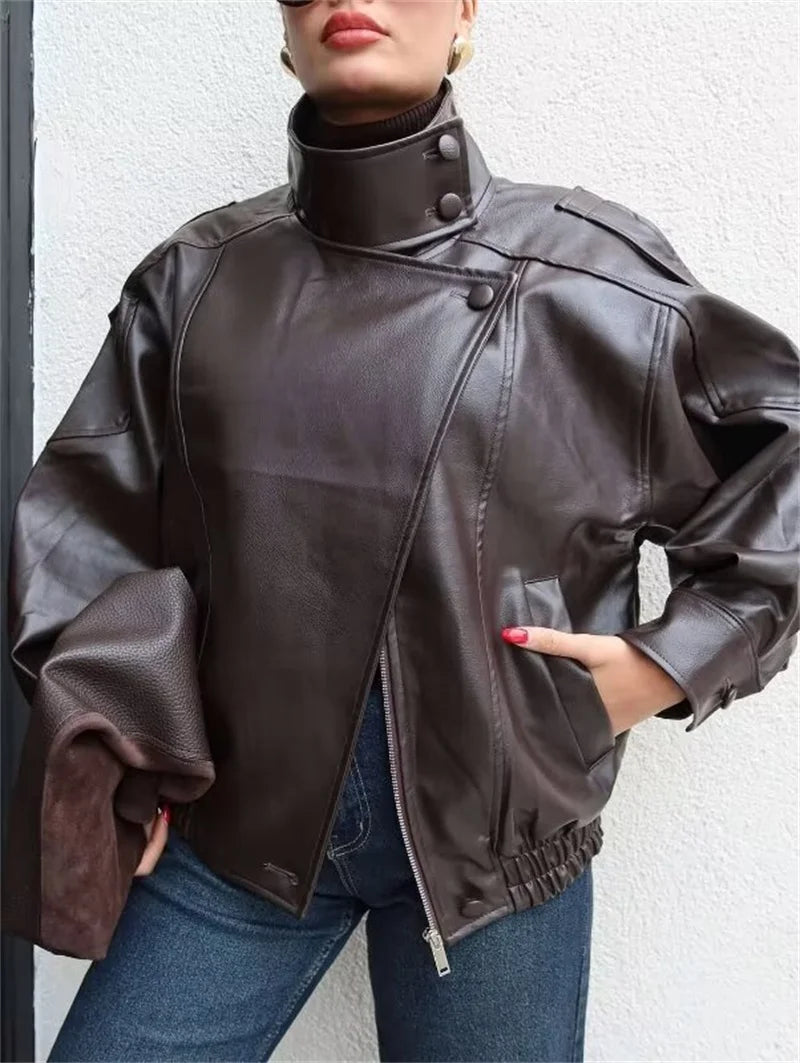Women’s Black Moto Faux Leather Jacket