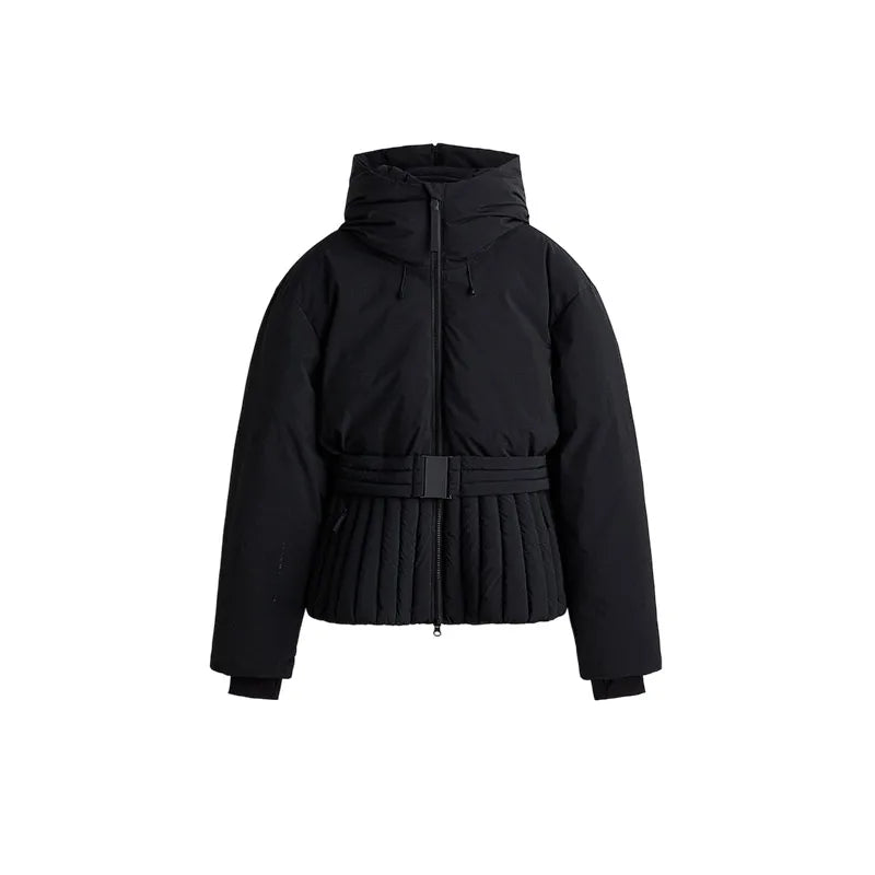 Women's Winter Fur-Trim Hooded Jumpsuit