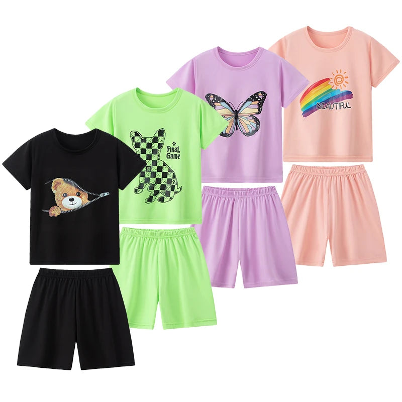 CHILDREN'S Clothing Short Sleeve Shorts 2-piece Suit