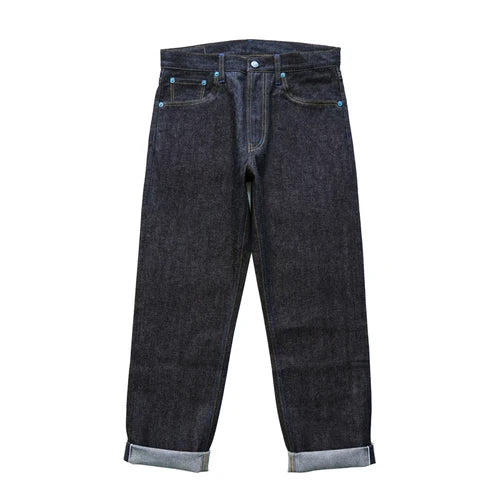 Sauce Zhan SZ6601-10OZ Men Jeans Selvedge Sanforized Denim Jeans Summer Indigo Jeans for Man Regular Fit Straight Leg 10 Oz