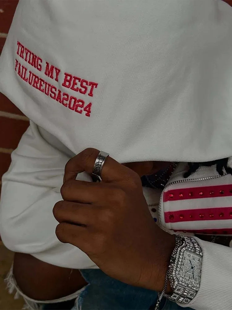 Men's Y2K Colorblock Zip-Up Hoodie