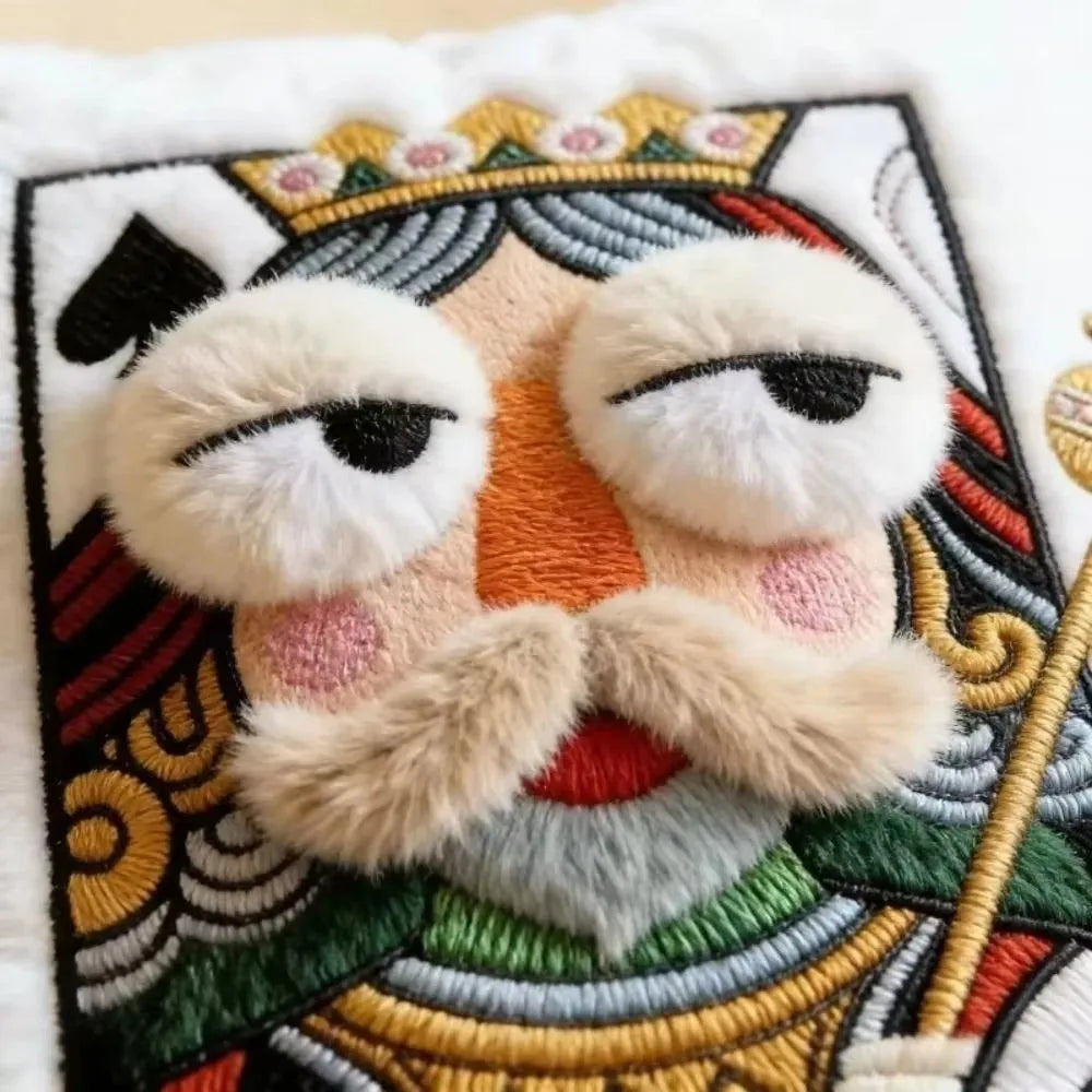 Funny Cartoon Embroidered Pillow Quirky Soft Sofa Throw Pillow Square Game Theme Patchwork Pillow Living Room Decor
