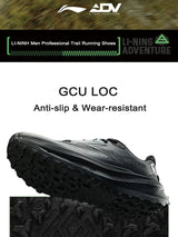 Li-Ning Men's DI LU 2 Trail Running Shoes XTRM-BOOM FIBER Cushion LN DWR Water Repellent LiNing Anti-slip Sports Shoes ARNV009