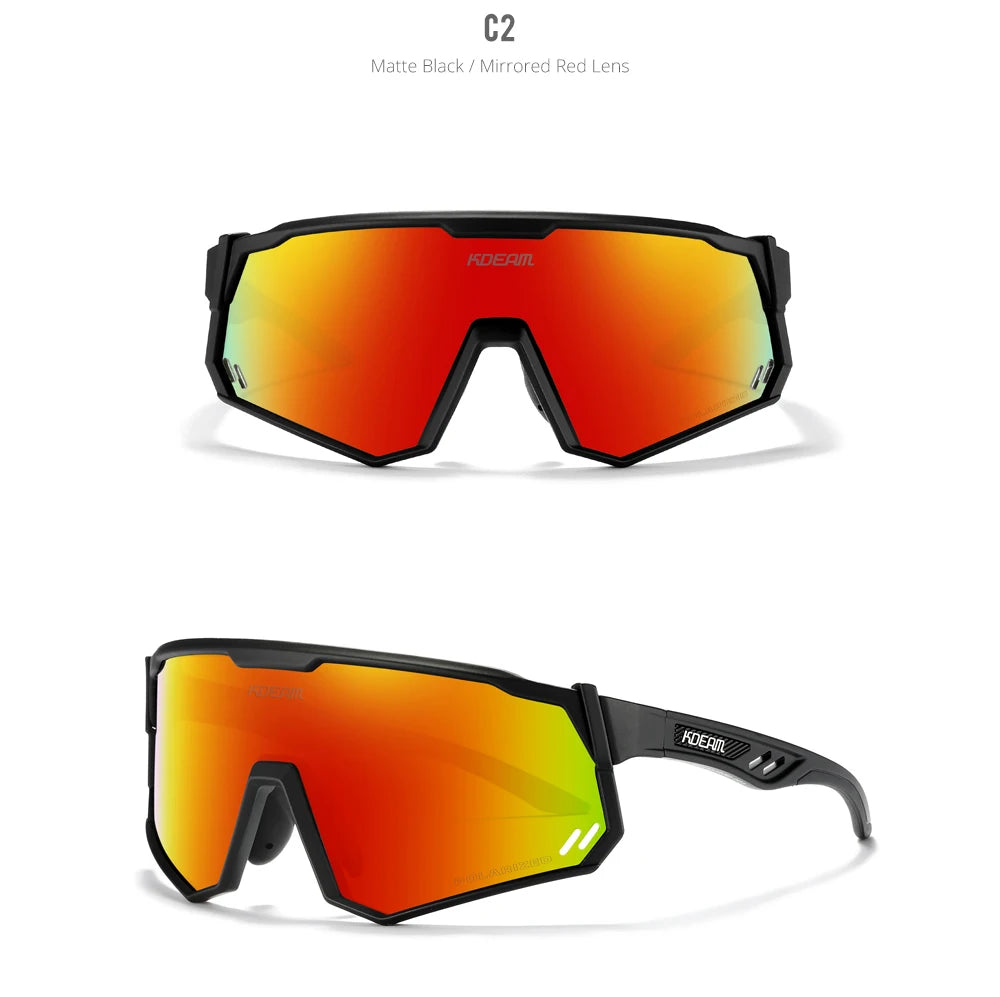 KDEAM High-End Sports Sunglasses Polarized Men's Cycling Glasses Dismountable TR90 Frame And Nose Pads Easy To Exchange