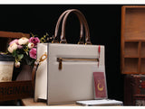 Vintage Luxury Leather Tote – Designer Cat Embroidery Shoulder Bag