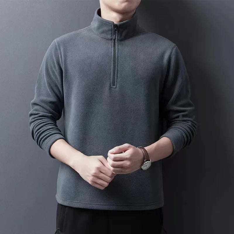 Men’s Fleece Half-Zip Stand-Collar Sweatshirt