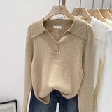 Women's Polo Collar Knit Sweater