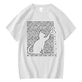 Men's Funny Cat Print 100% Cotton Summer T-Shirt