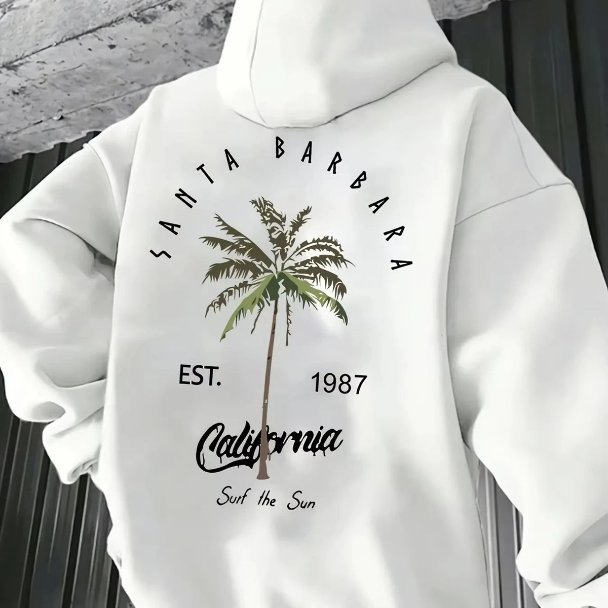 Unisex Palm Leaf Print Pullover Hoodie