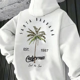 Unisex Palm Leaf Print Pullover Hoodie